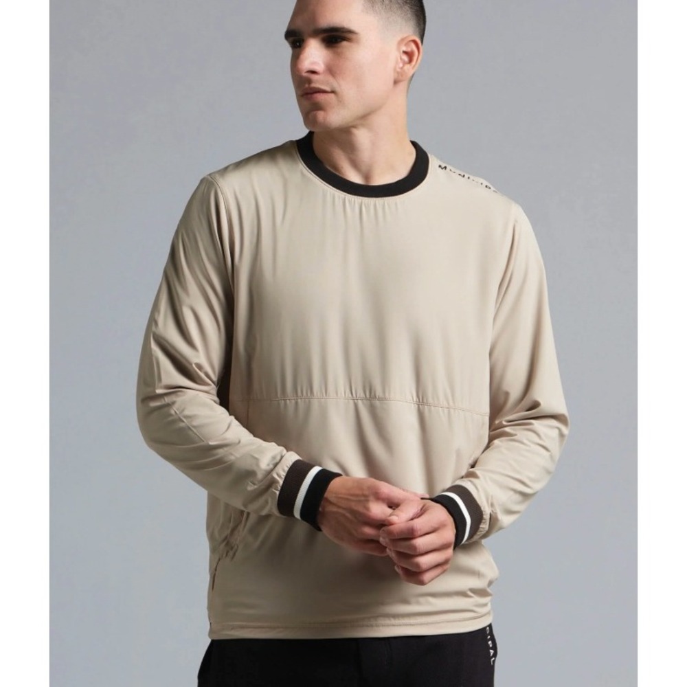 NWT Municipal Gorpcore Sport Utility Windshirt Mens L Stone Crew Neck Pullover